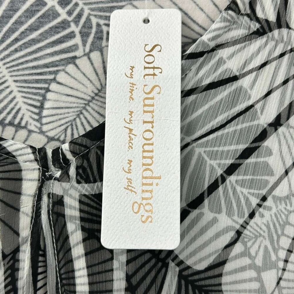 NWT Soft Surroundings Women's 1X Miami Beach Maxi Dress Black/White - Picture 9 of 16